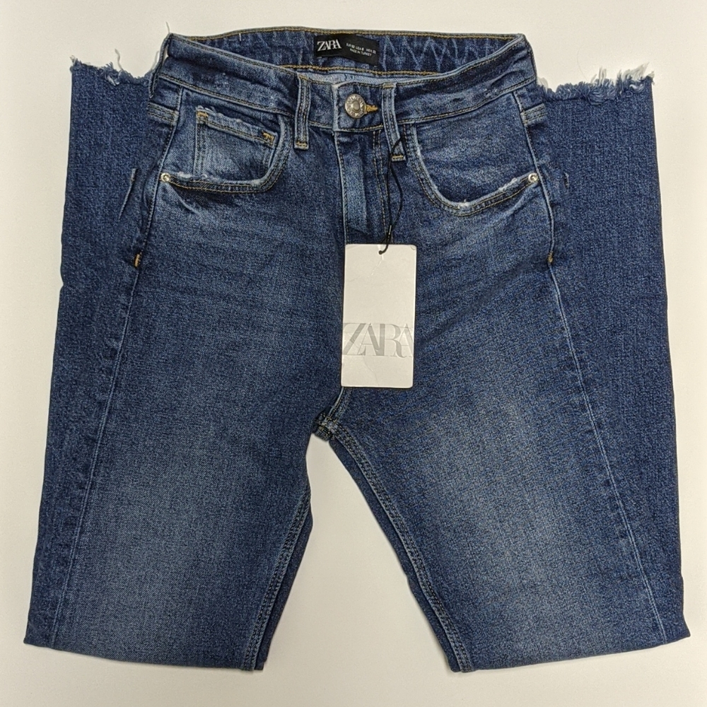 Zara High Waist Distressed Skinny Jeans - Size 0